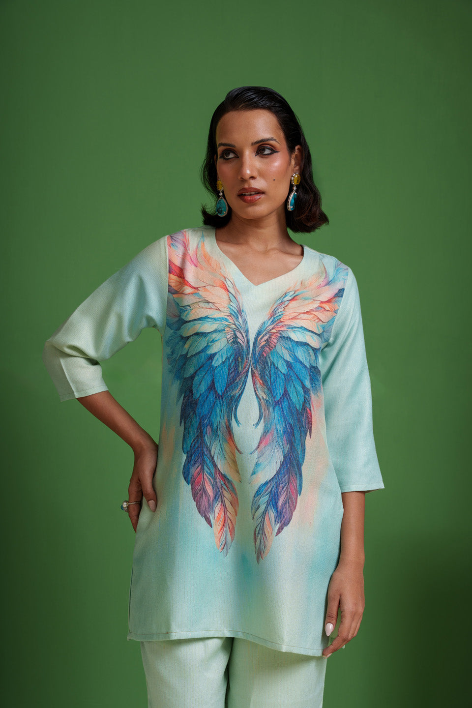 Fearless Rainbow Pankh Co-ord Set
