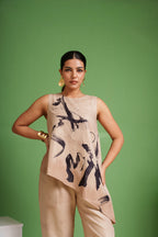 Canvas Asymmetric Abstract Motion Co-ord Set