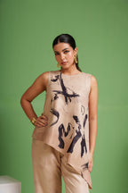 Canvas Asymmetric Abstract Motion Co-ord Set