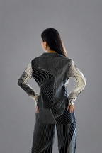 Finger Print Blazer Co-Ord Set