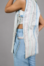 Ocean Blue Layered Blazer Co-Ord Set
