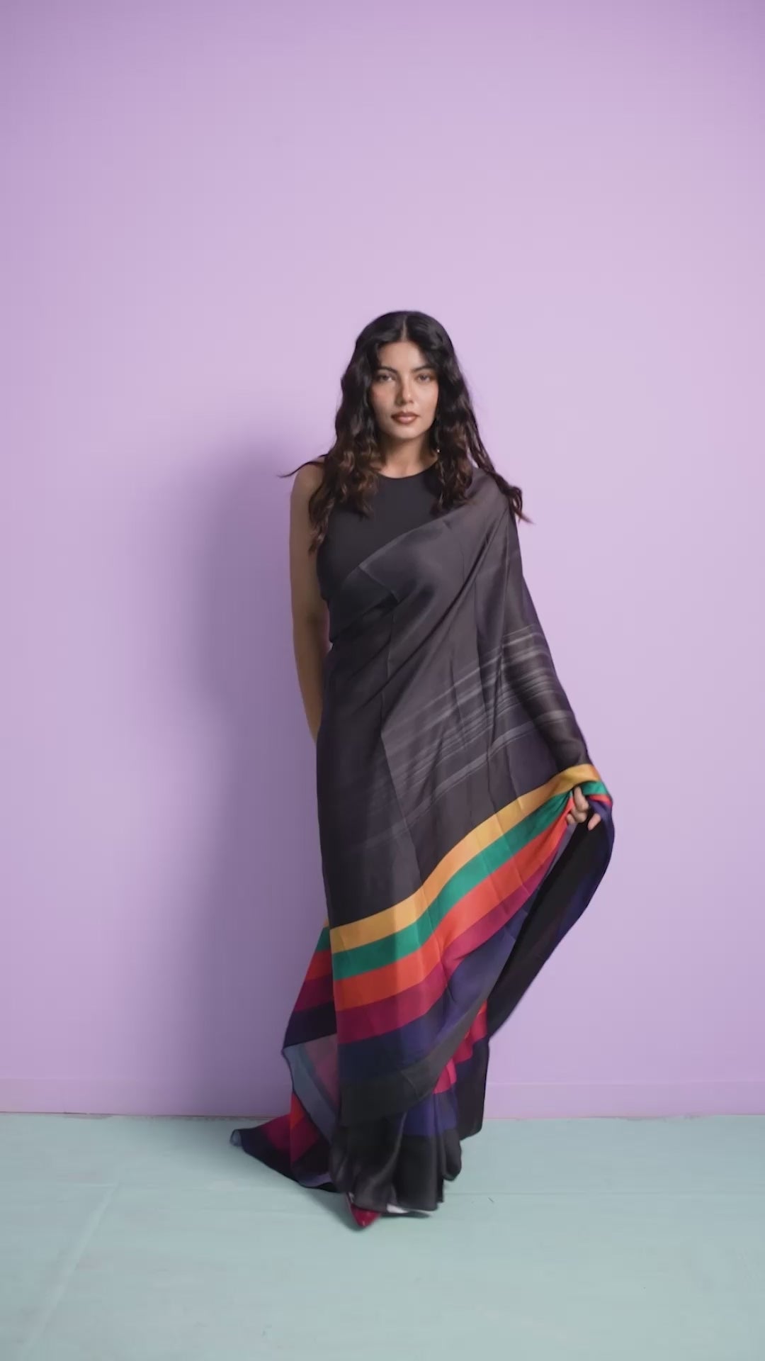 Noir Spectrum Mystery Face Saree
