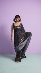 Golden Whispering Lips Saree