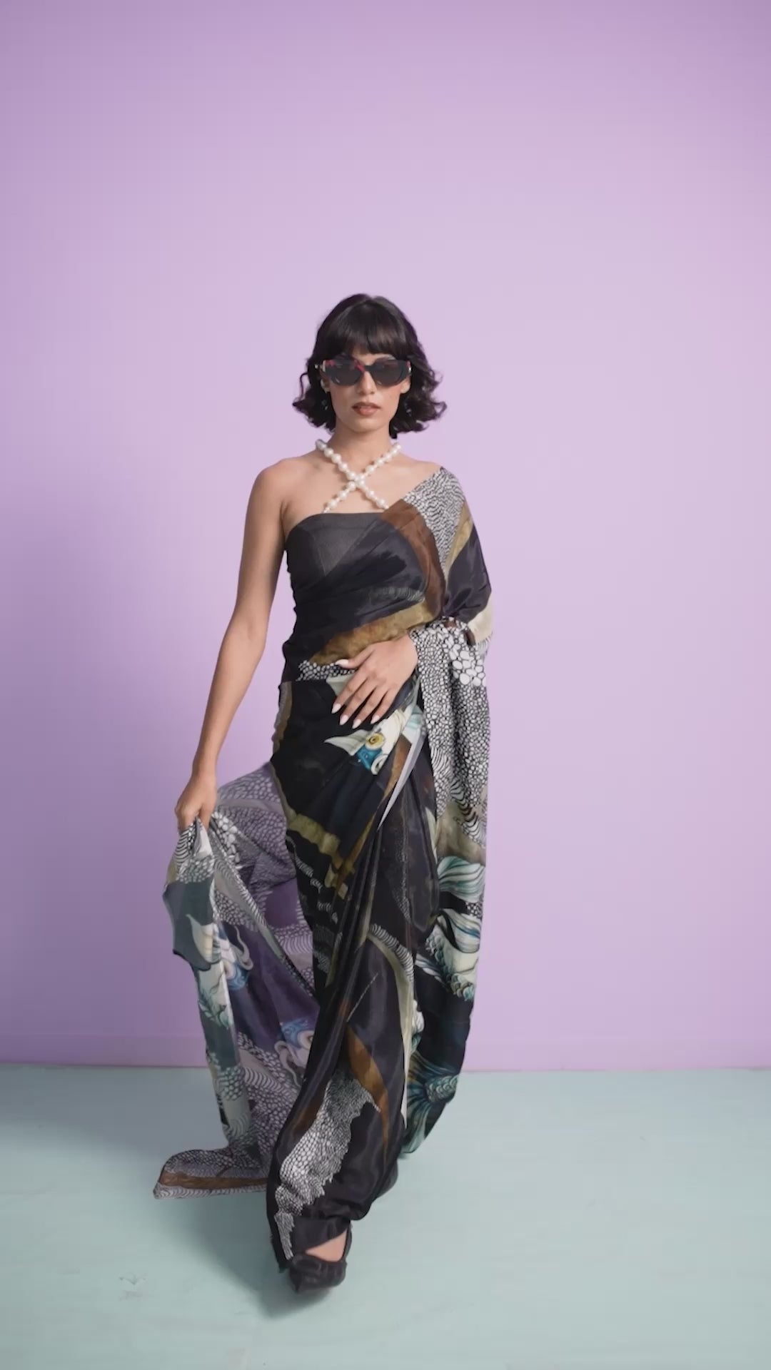 Ocean Majesty Pearl Saree