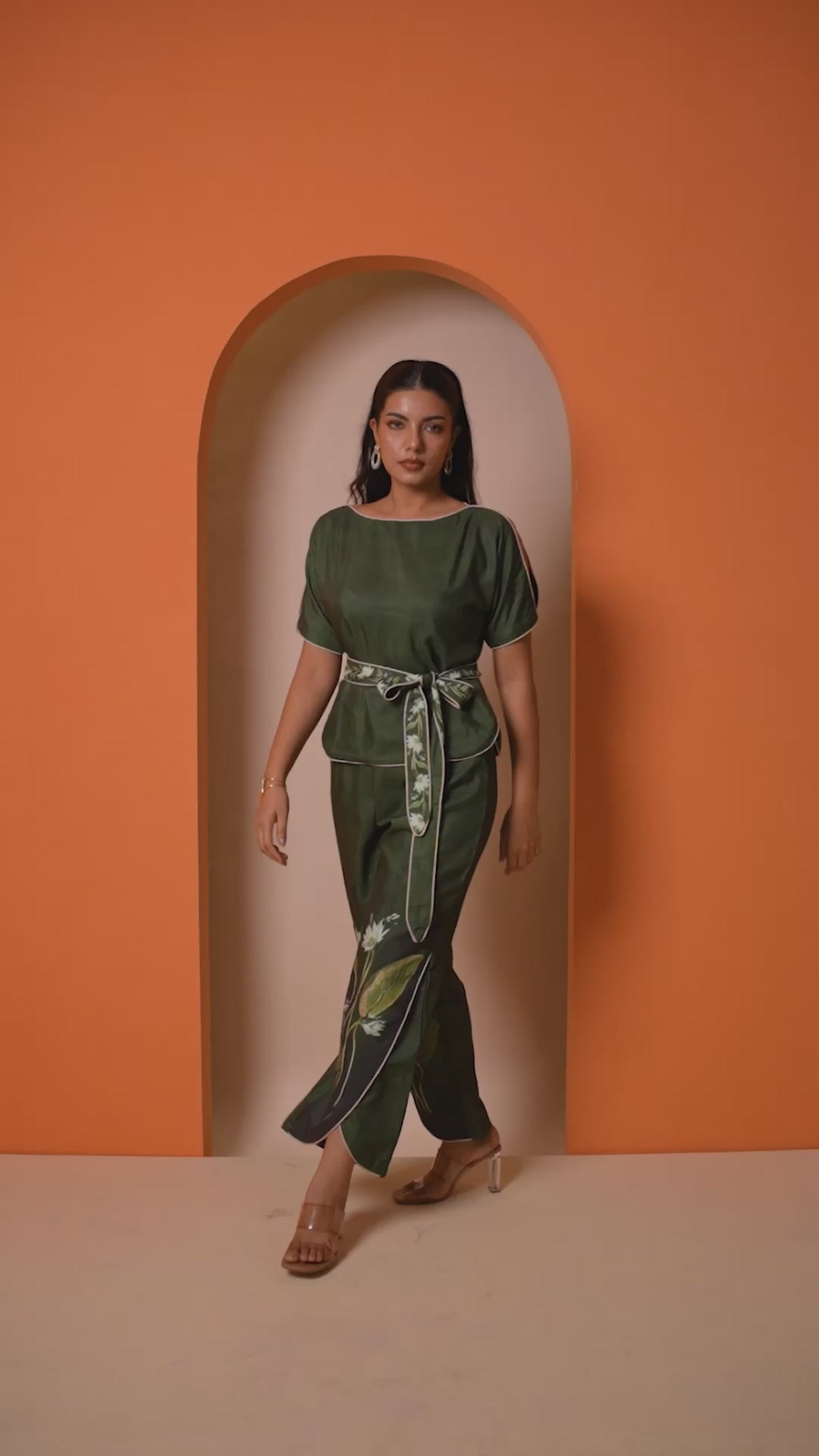 Olive Lotus Whispers Co-ord Set