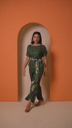 Olive Lotus Whispers Co-ord Set
